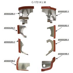 Engine Baffle Kit, Powder Coat, Orange Seals