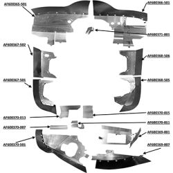Engine Baffle Kit, Powder Coat, Black Seals