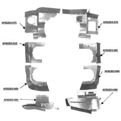 Engine Baffle Kit, Powder Coat, Blue Seals