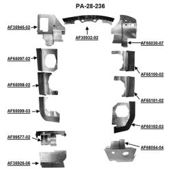 Engine Baffle Kit, Powder Coat, Blue Seals
