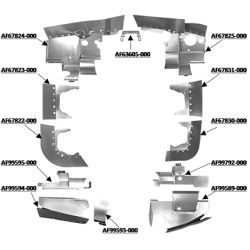 Engine Baffle Kit, Powder Coat, Black Seals