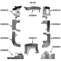 Engine Baffle Kit, Powder Coat, Orange Seals